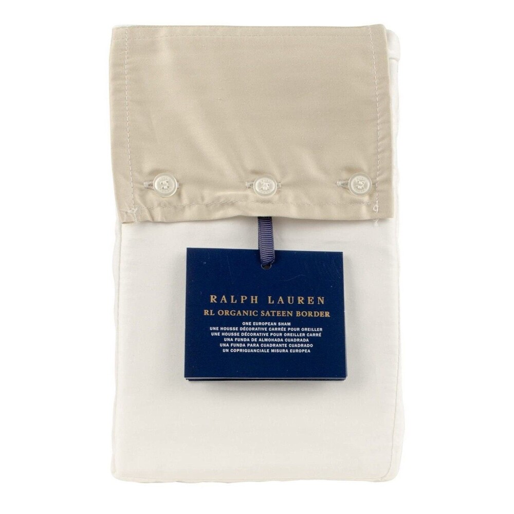 RL Organic Sateen Border One European Sham- Polo Navy - Picture 2 of 4